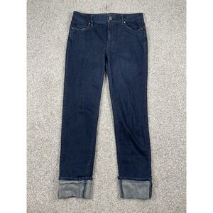 White House Black Market The‎ Slim Ankle Jean Mid-Rise Cuffed Stretch Size 4